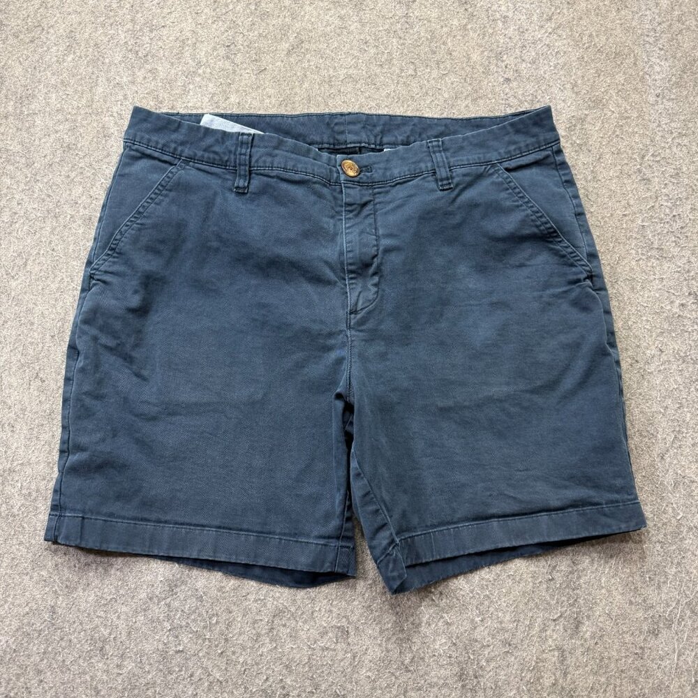 Chubbies Shorts Men 34 Blue Dark Navy 7" Regular Fit Stretch Chino Flat Front